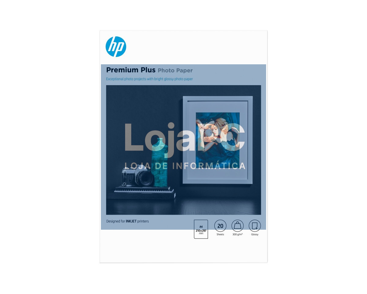 HP original CR672A Premium Plus Glossy Photo Paper CR672A white 300g/m2 A4 20 sheets 1-pack