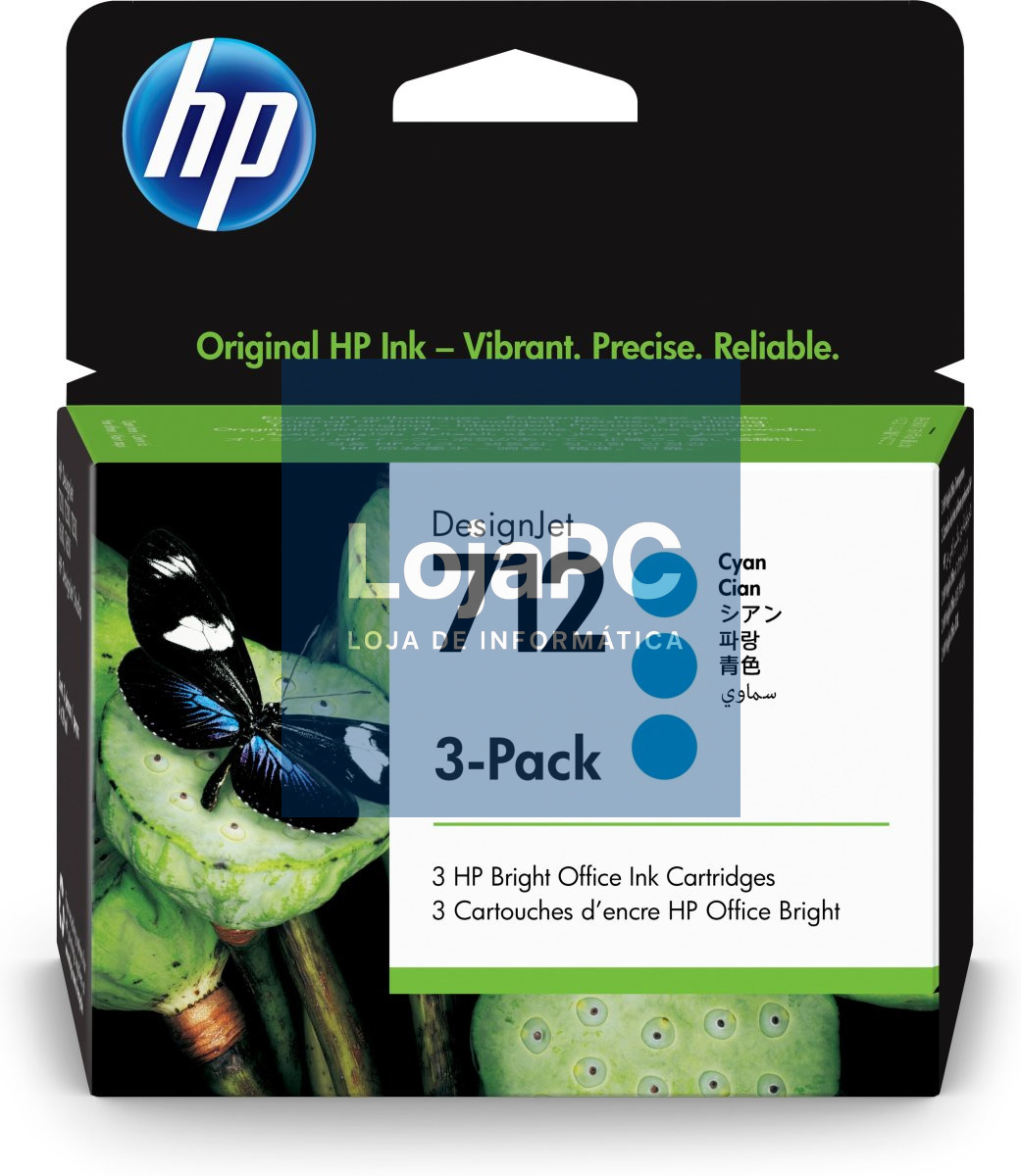 HP 712 3-Pack 29-ml Cyan DesignJet Ink Cartridge