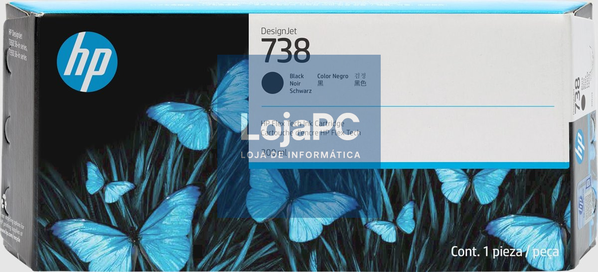 HP 738 300-ml Black DesignJet Ink Cartridge