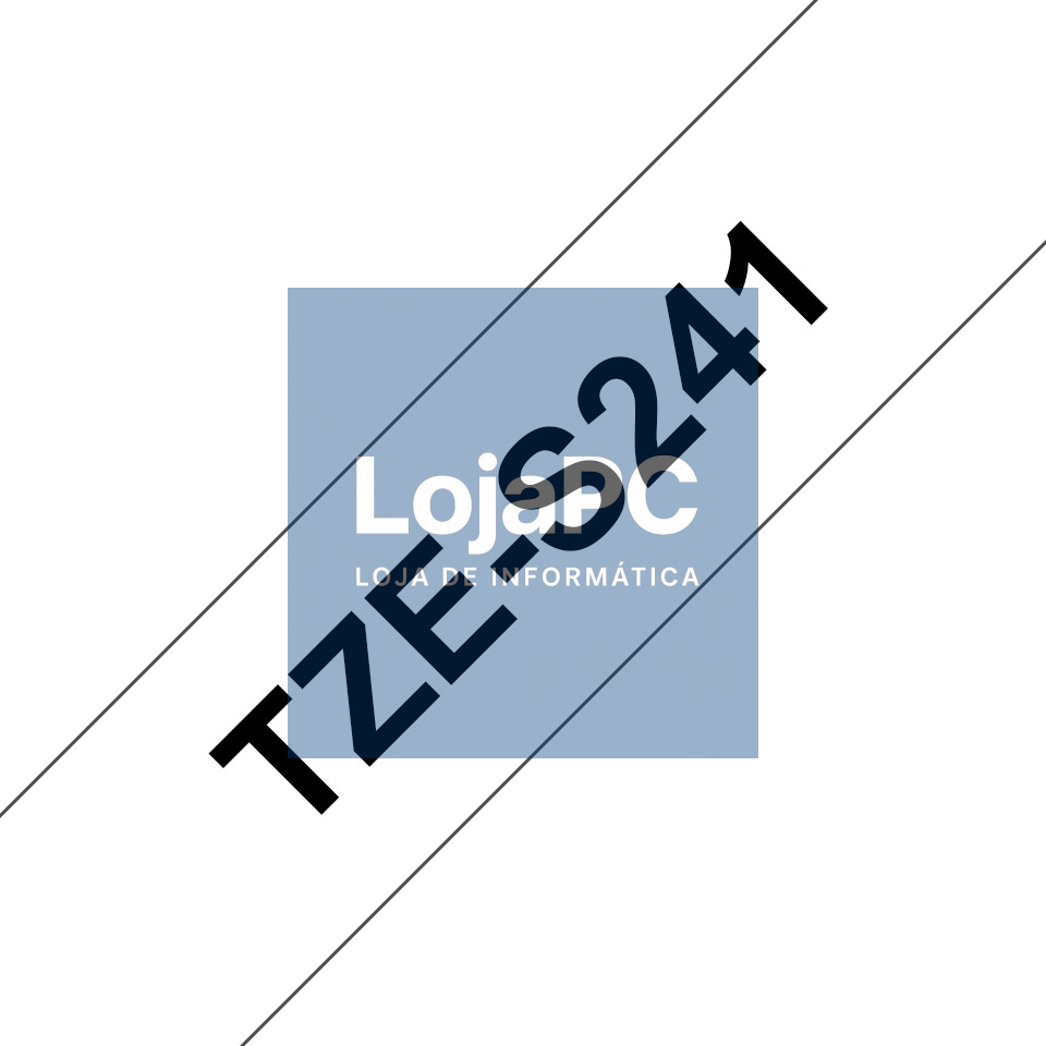 BROTHER TZES241 18mm BLACK ON WHITE ADHESIVE TAPE