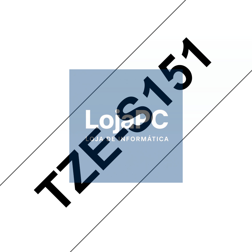 BROTHER TZES151 24mm BLACK ON CLEAR ADHESIVE TAPE