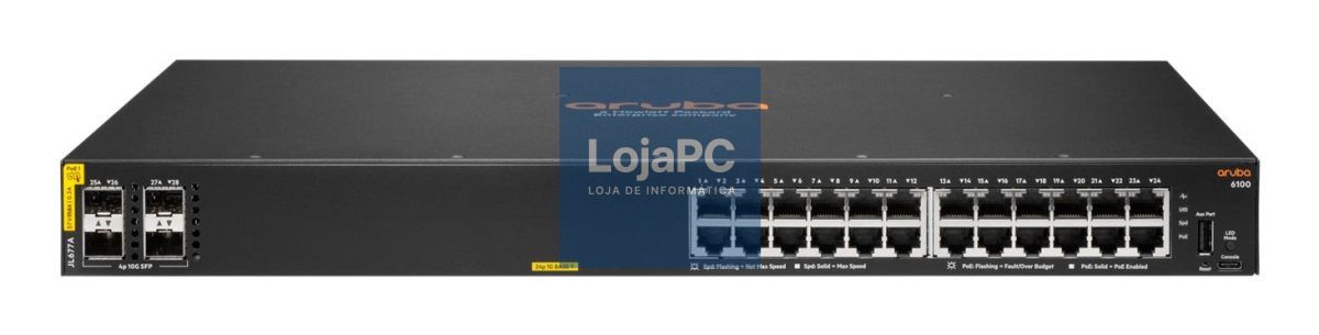 HPE Aruba Networking CX 6100 24G Class4 PoE 4SFP+ 370W Switch