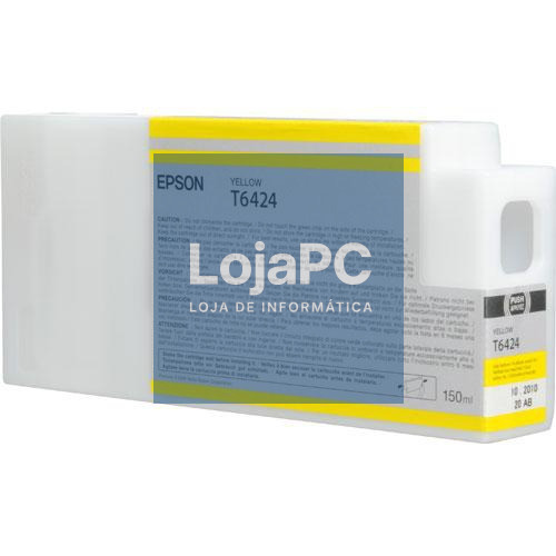 Tinteiro EPSON T6424 Amarelo 150ml - Stylus Pro 7700/7890/7900/9700/9890/9900
