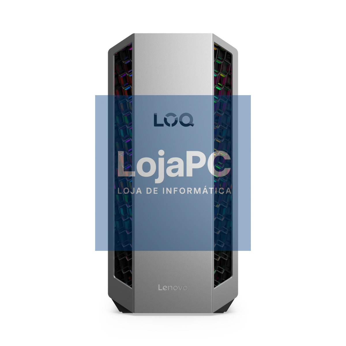 Lenovo LOQ Tower 26ADR10-878 - AMD Ryzen 7, 32GB DDR5, 1TB SSD, NVIDIA GeForce RTX 5070, Wi-Fi 7 (802.11be) 2*2 + Bluetooth, Windows 11 Home, Luna Grey/Eclipse Black