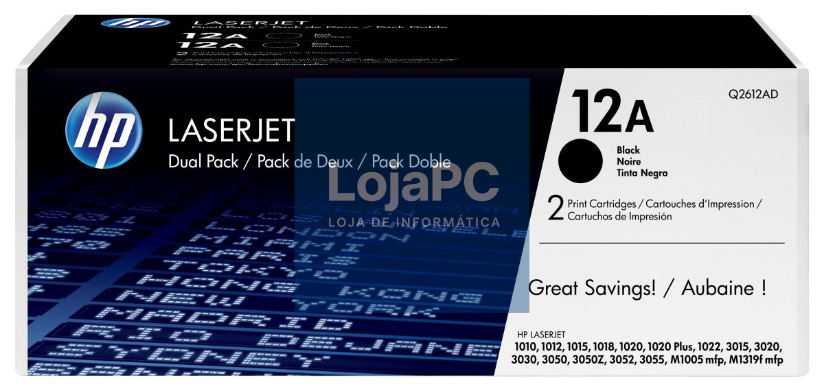 HP original Laserjet Toner cartridge Q2612AD black standard capacity 2 x 2.000 pages 2-pack