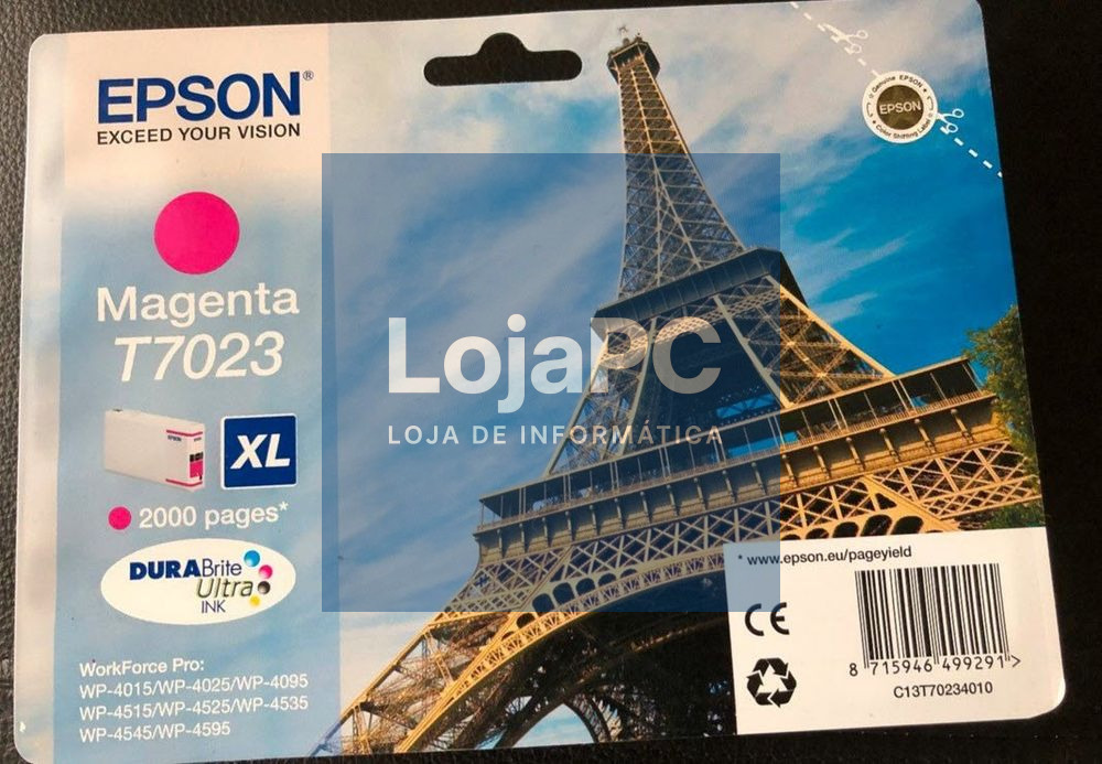 Tinteiro EPSON T7023 Magenta XL 2K - WorkForce Pro WF-40xx/45xx