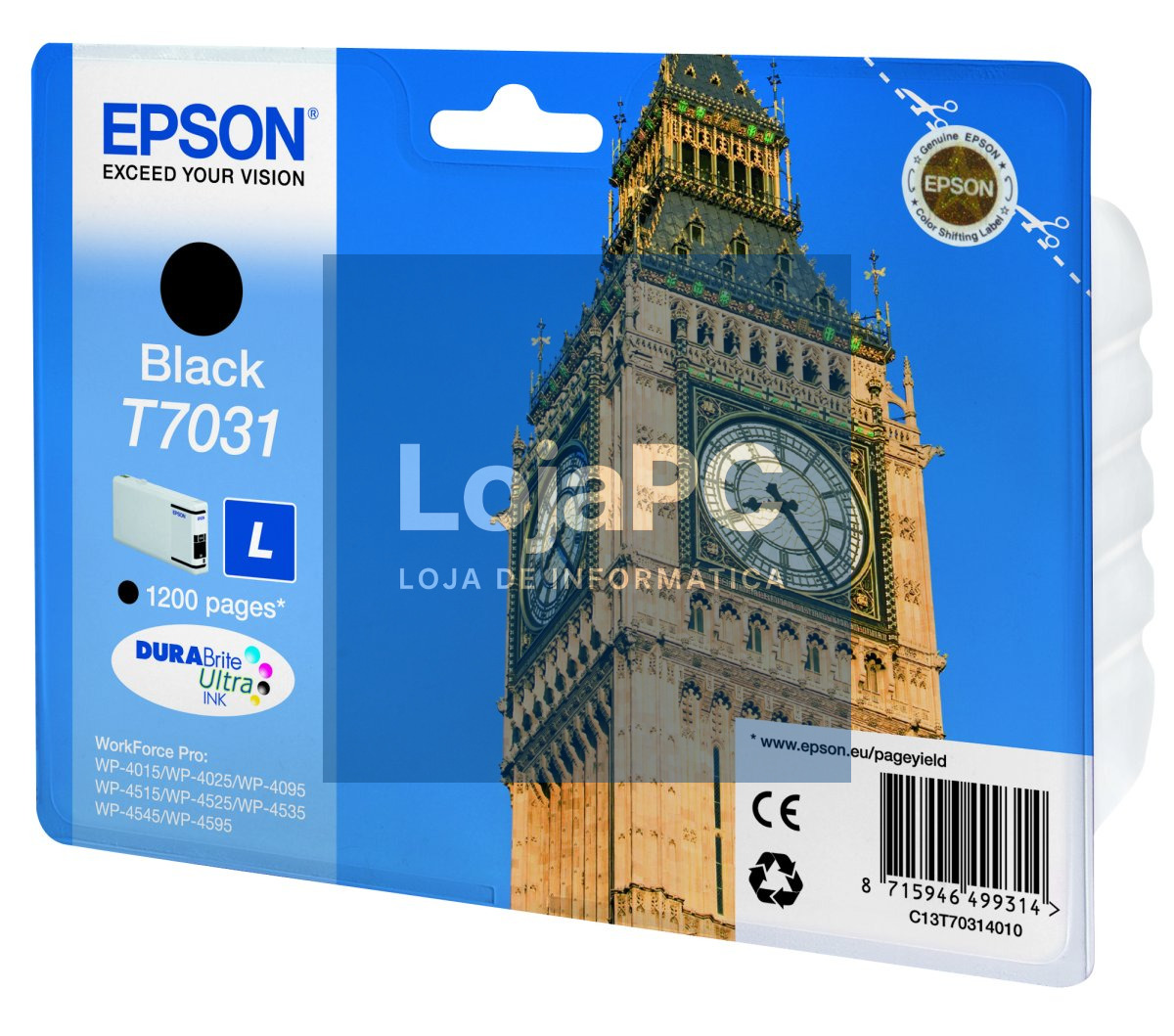 Tinteiro EPSON T7031 Preto L 1,2K - WorkForce Pro WF-40xx/45xx