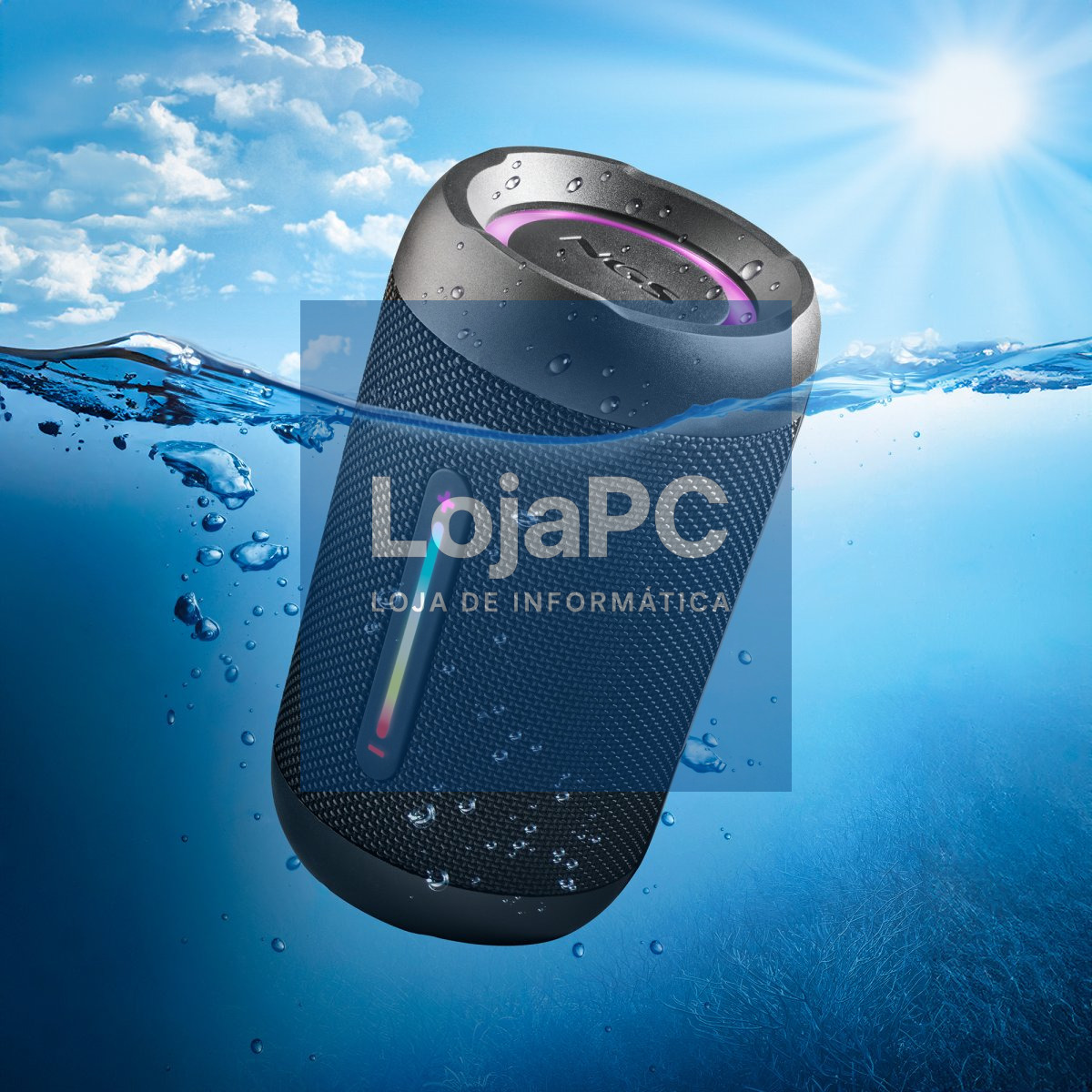 NGS IPX7 Waterproof 20W BT Speaker USB INPUT, LED Lights