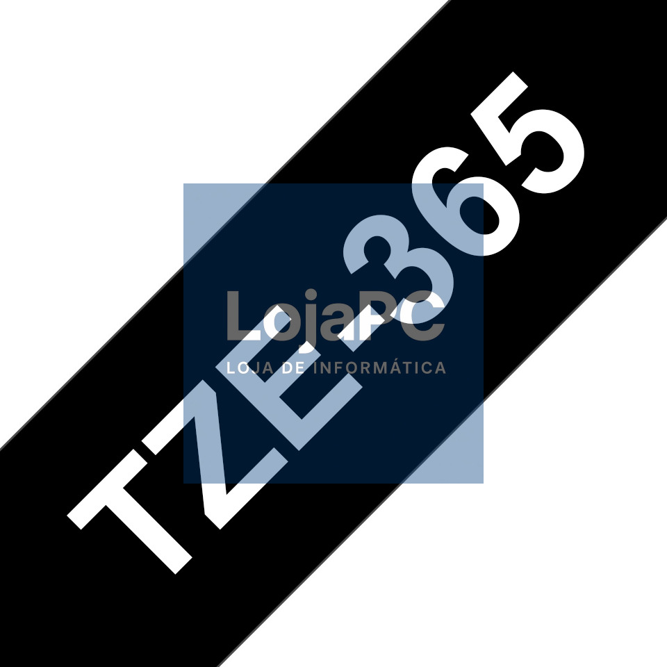 BROTHER P-Touch TZE-365 white on black 36mm laminated