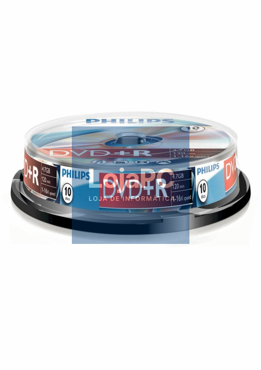 Philips DVD+R 4,7GB 16x Cakebox (10 unidades)