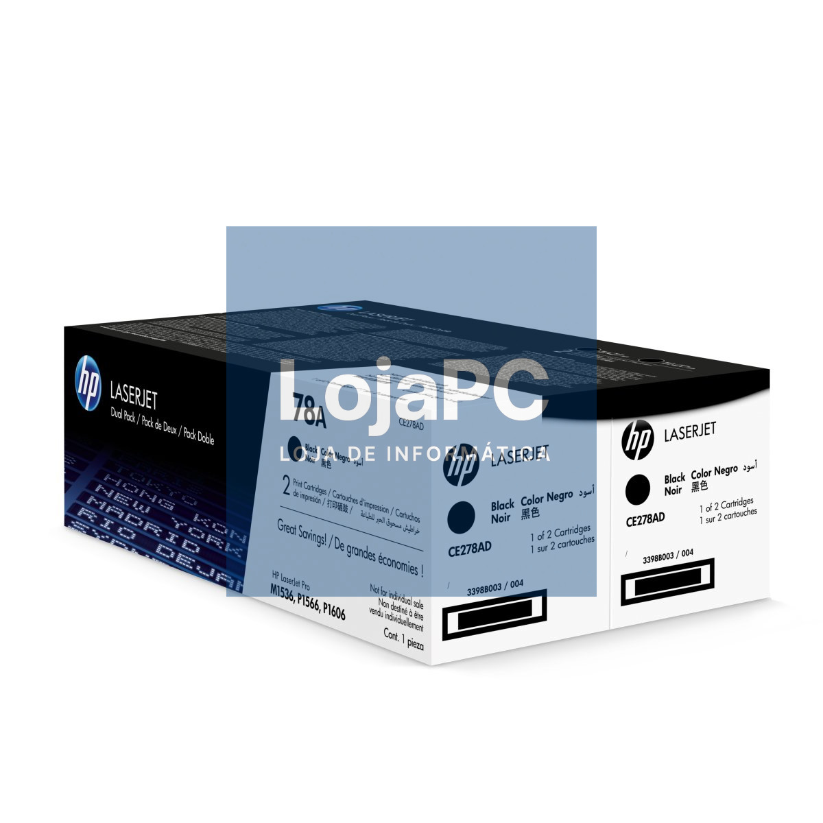 HP 78A original LaserJet Toner cartridge CE278AD black standard capacity 2.100 pages 2-pack