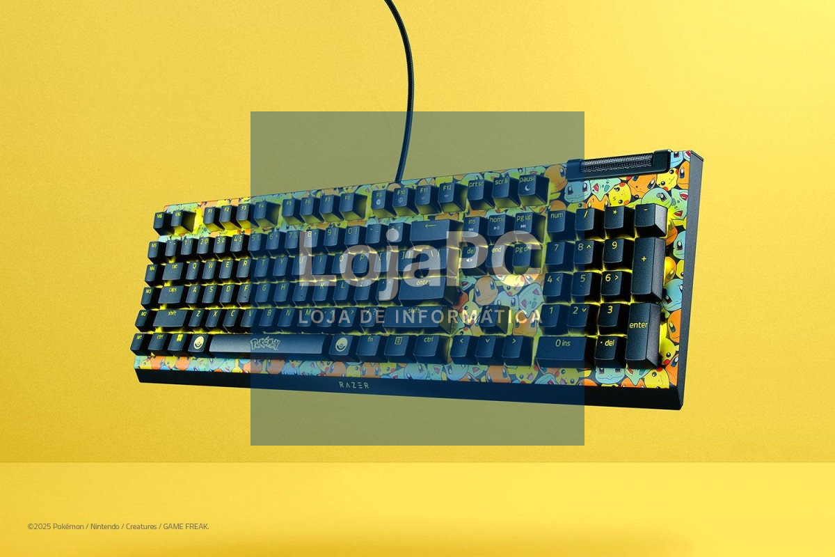 Razer Teclado BlackWidow V4 X (Green Switch) - Pokémon Kabto Starters Ed. - US Layout