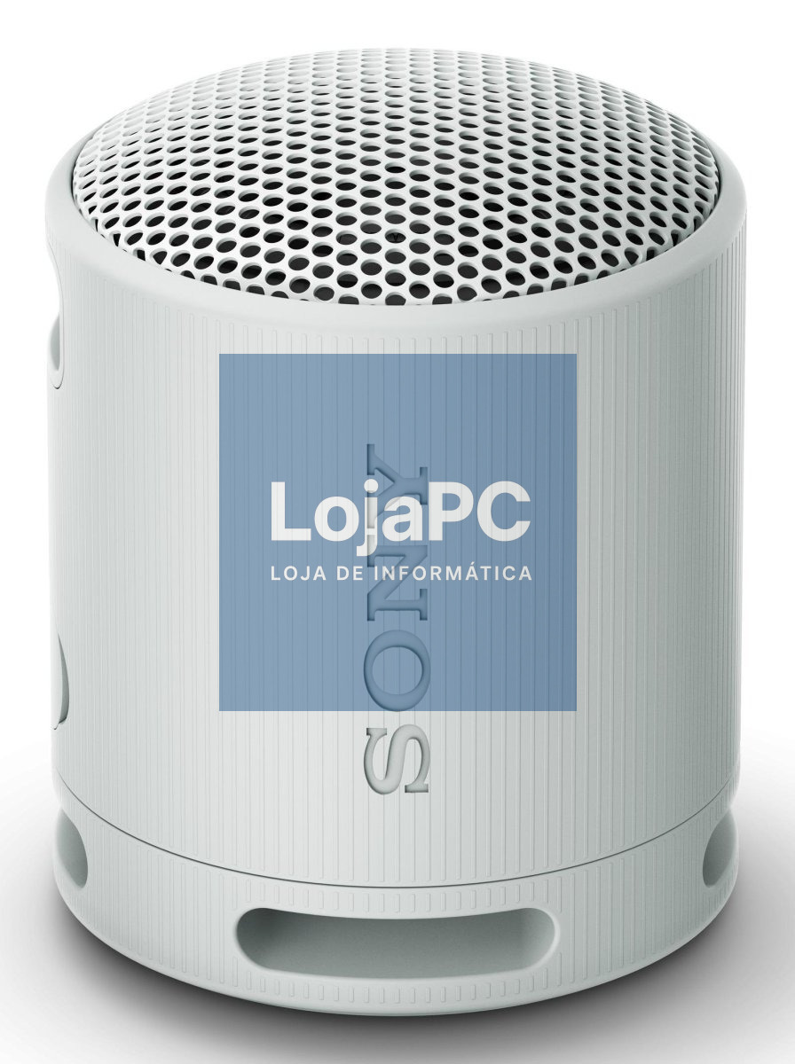 Sony SRS-XB100H - Coluna portátil com Bluetooth SRS-XB100, autonomia da bateria até 16h, resistente à água e ao pó (IP67), adequada para uso no exterior e ótima para viagens. Eco-friendly. Cor: Cinza