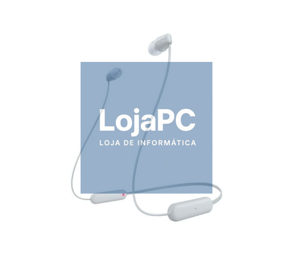 Sony WIC-100W - Auscultadores In Ear Bluetooth. O cabo assenta confortavelmente à volta do pescoço. Até 25h de autonomia. Classificação IPX44 e compatível com a app Sony. Headphones Connect. Cor :