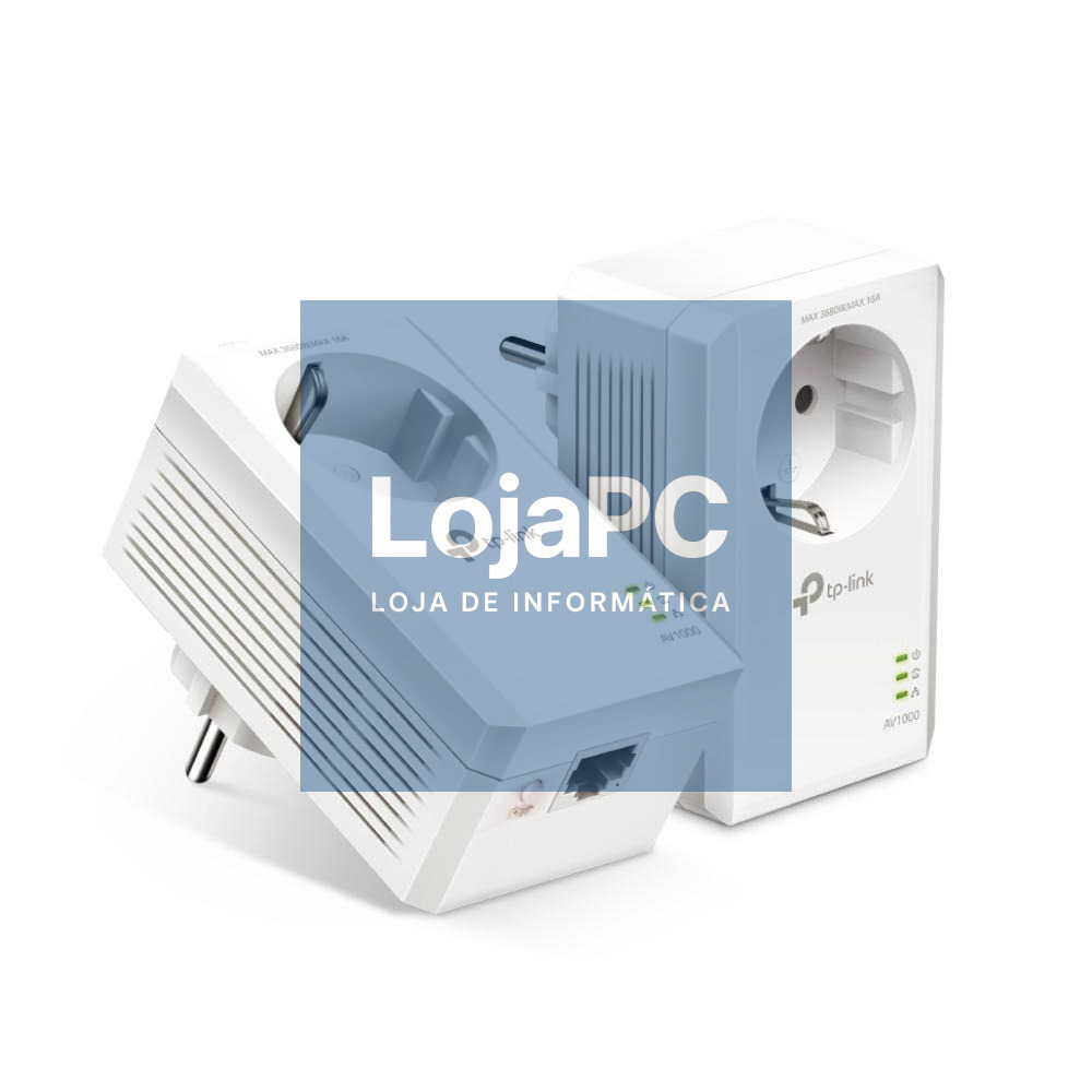 TP-Link AV1000 Passthrough Powerline KIT, Broadcom, 1 Gigabit Port, 1000Mbps Powerline, HomePlug AV2, New PLC Utility, Twin Pack