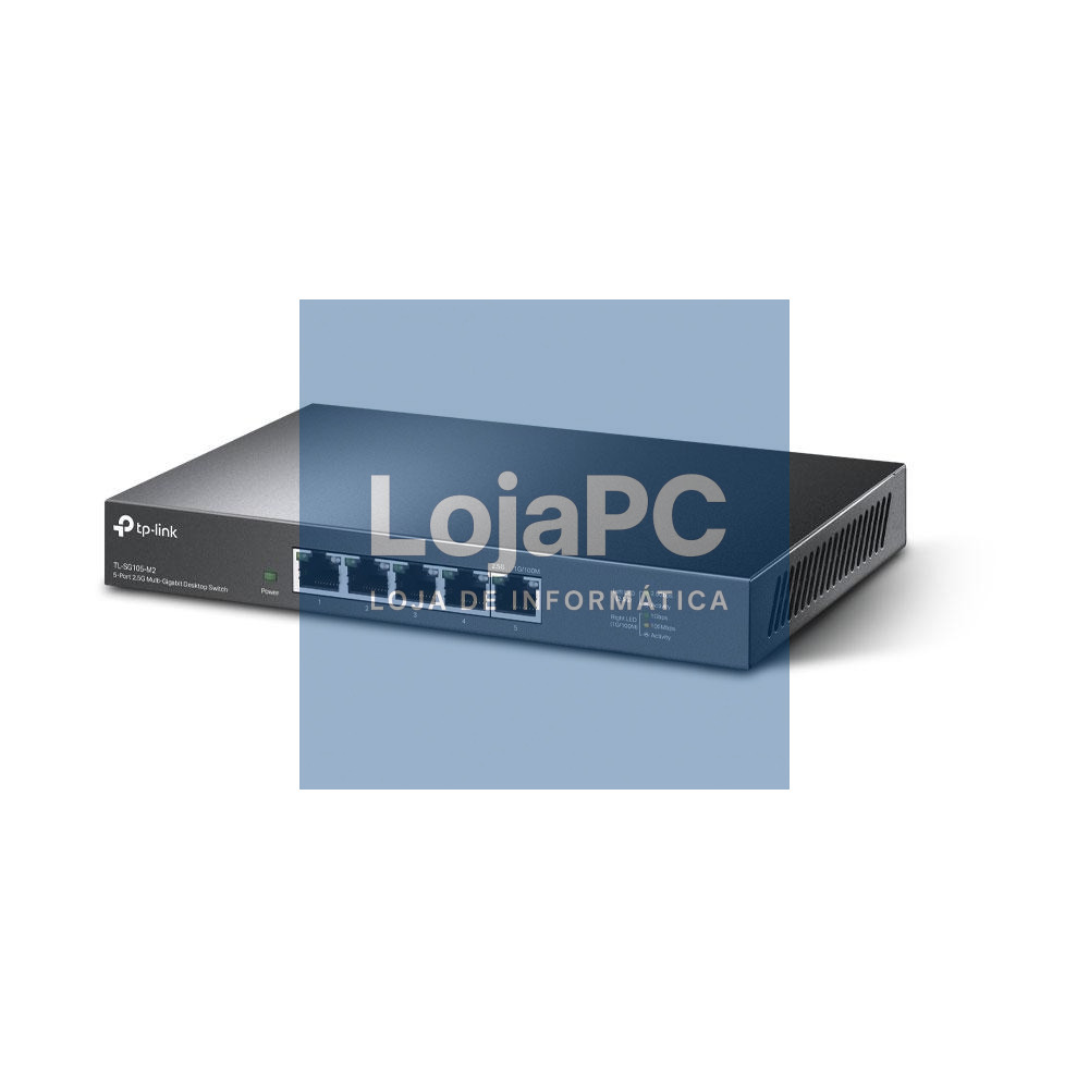 TP-Link - OMADA Switch de mesa multigigabit de 5 portas 2,5G, 5 portas RJ45 de 2,5G, Caixa de aço para secretária, Plug and Play