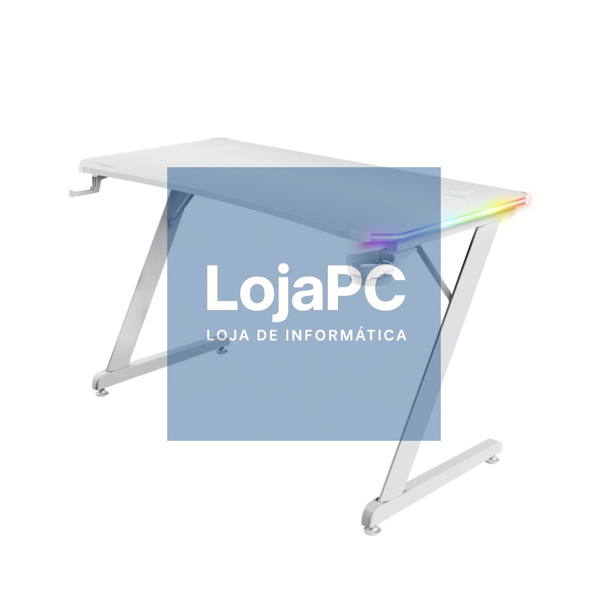 Trust GXT709W Luminus RGB Gaming Desk - White