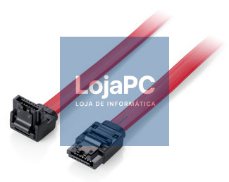 Equip Flat cable SATA 6Gbps, 0,5m w. metal latch, com 1 x angled plug