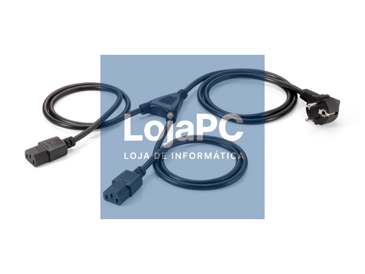 Equip Power Cable y-verion 2 x iec c13 to schuko c13, angled, black