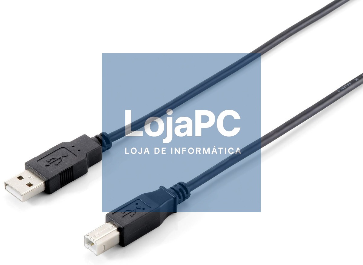 Equip Cabo USB 2,0 A/B M/M preto (1.8m)