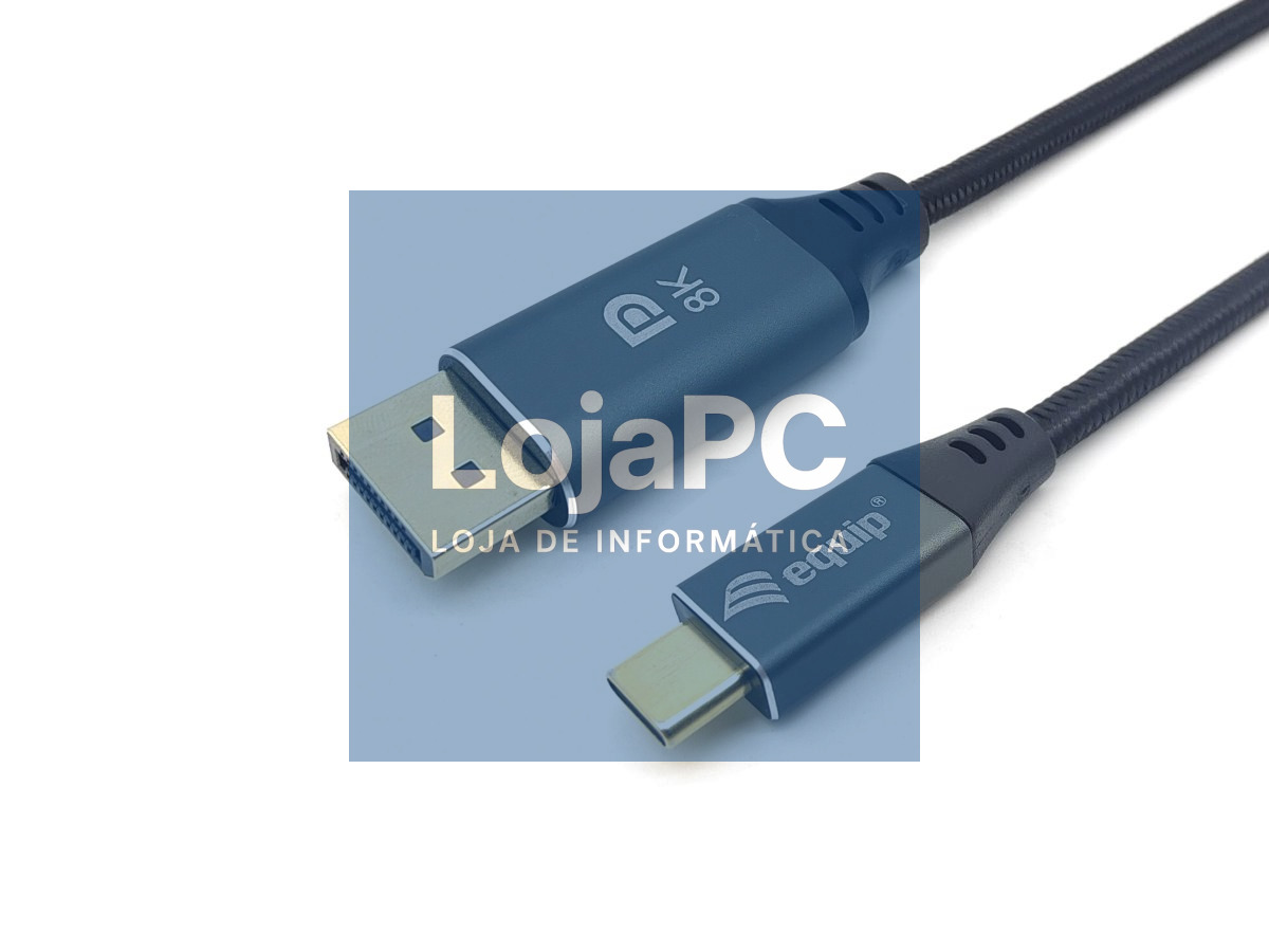 Equip USB-C to DisplayPort Cable, M/M, 1.0m, 8K/60Hz, Aluminum Shell