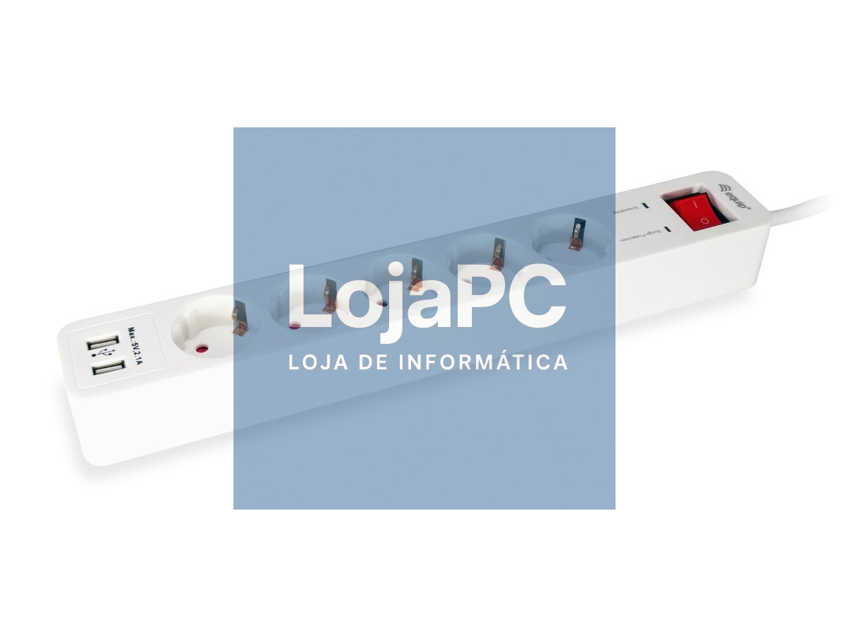 Equip 5-Outlet Power Strip with 2 x USB