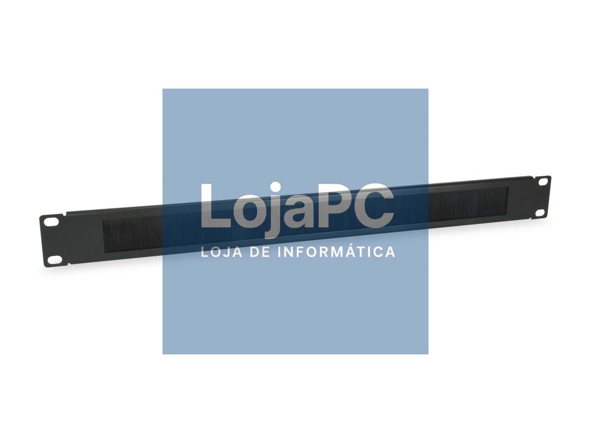 Equip 19" panel 1U, with brush and cable holder, Black