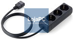 Equip Tomada de corrente C14 IEC320 para 3 sockets - preto