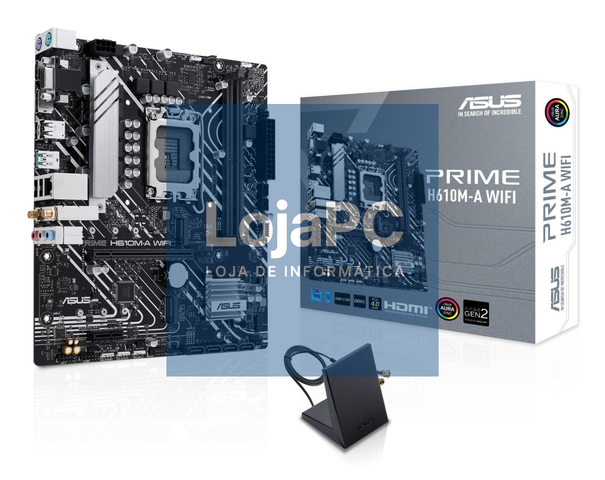Asus PRIME H610M-A WIFI - Socket Intel LGA1700, Chipset H610, DDR5, Micro-ATX, PCIe 4.0, Wi-Fi 5