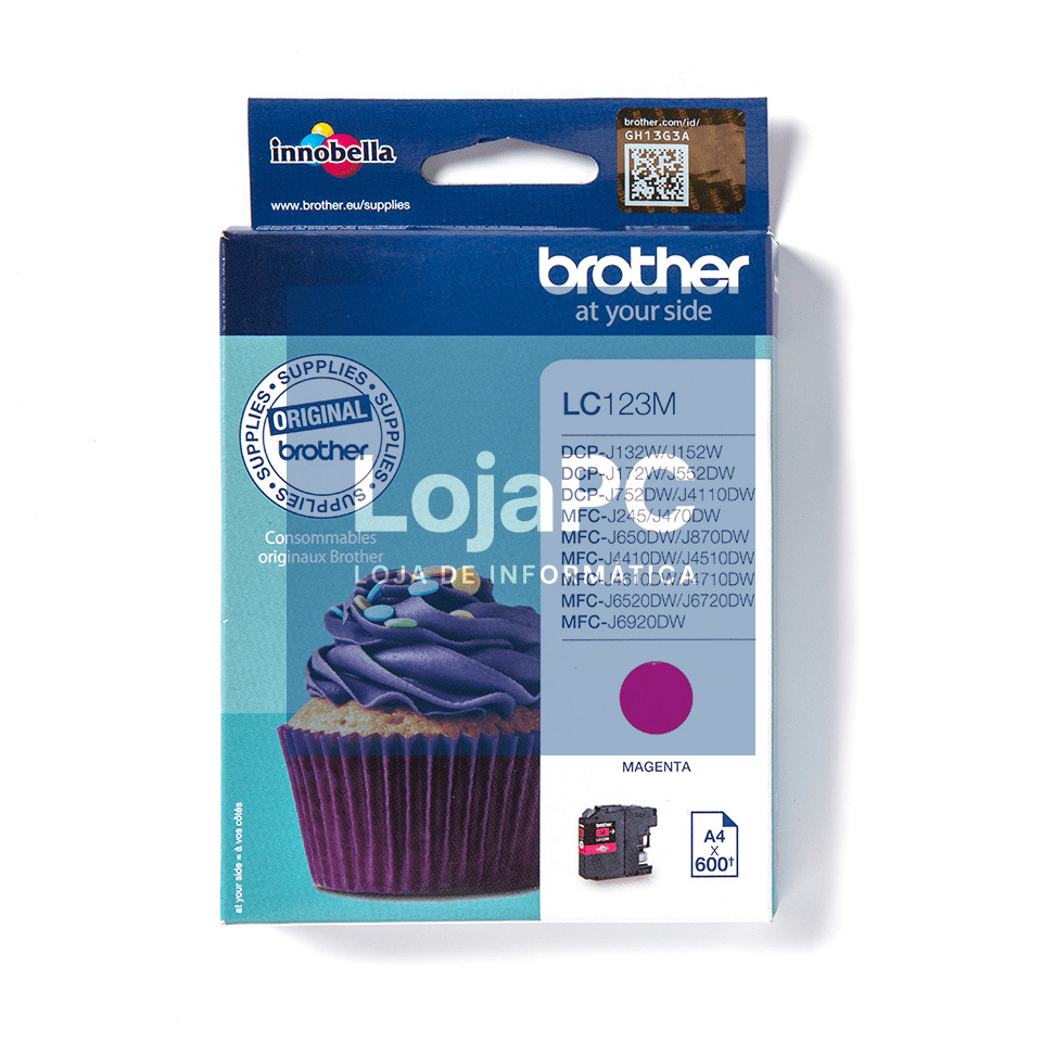BROTHER LC-123 ink cartridge magenta standard capacity 600 pages 1-pack