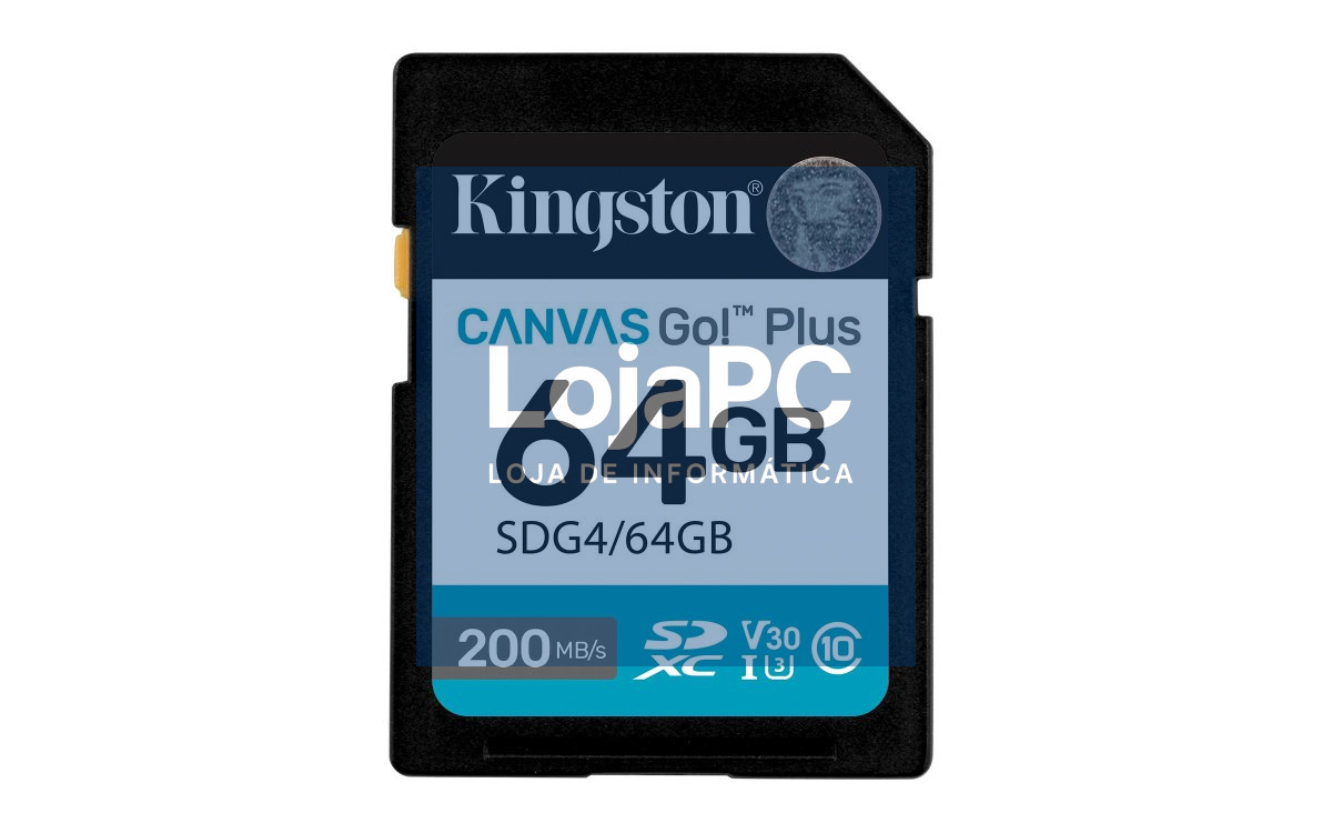 Kingston 64GB SDXC Canvas Go Plus Gen4 200MB/s C10 UHS-I U3 V30