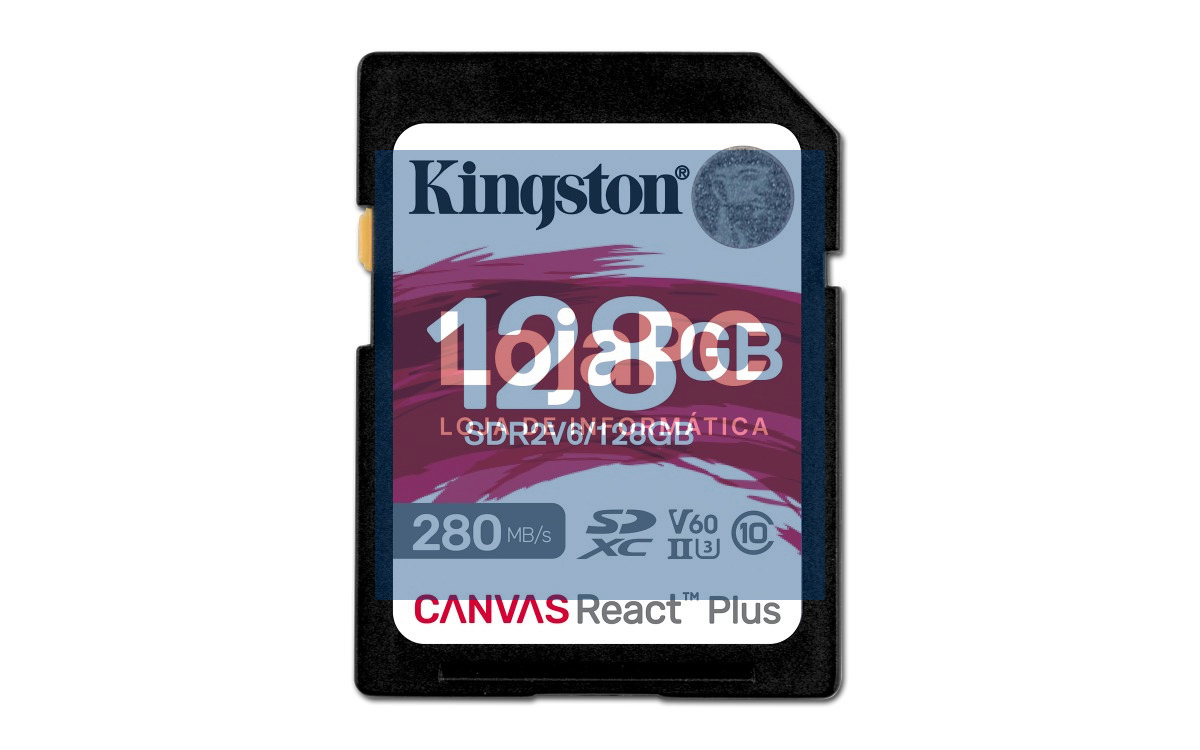 Kingston 128GB Canvas React Plus SDXC UHS-II 280R/100W U3 V60 for Full HD/4K
