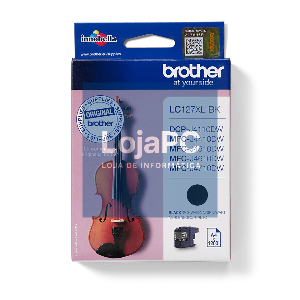 BROTHER LC127XLBK black ink 1200pages DCPJ4110 MFCJ4410 MFCJ4510 MFCJ4710