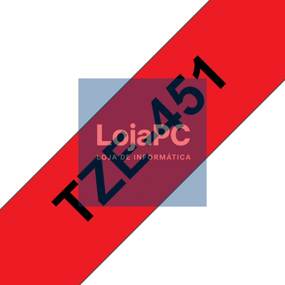 Brother Fita laminada - Texto preto sobre fundo vermelho Largura: 24 mm. Comprimento: 8 m