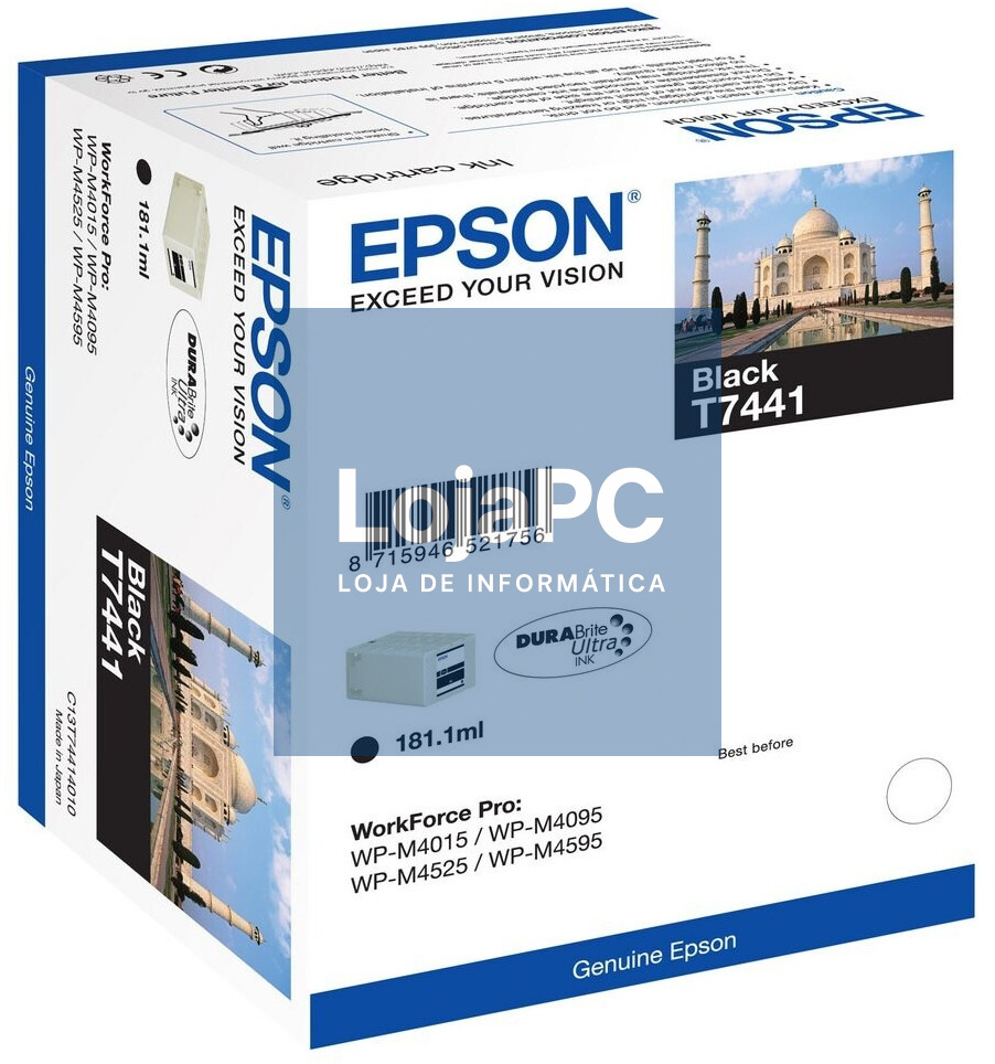 Tinteiro EPSON T7441 Preto XXL 10K - WP-M4000/4500