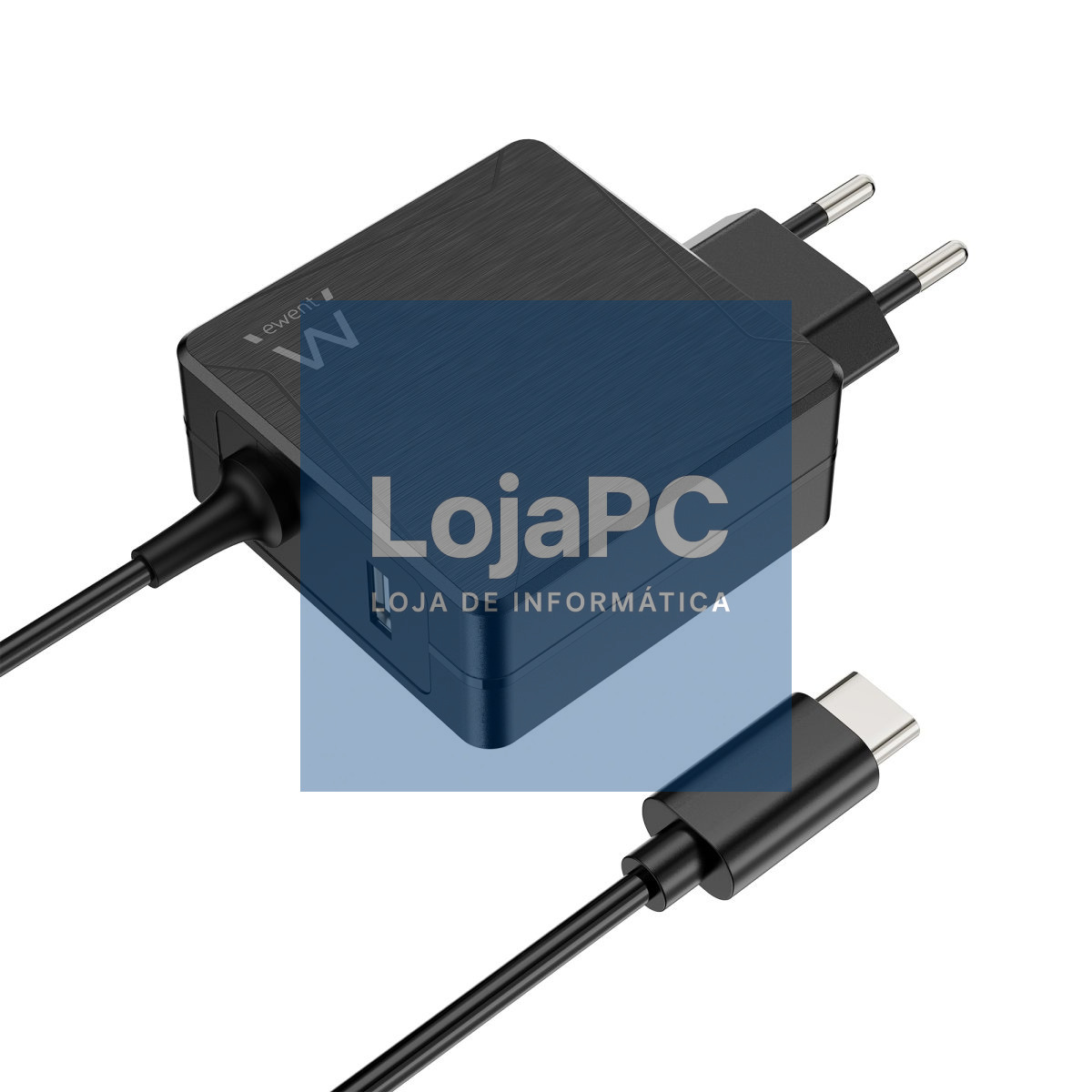 EWENT Carregador USB C 65W e 1 Porta USB-A com PD