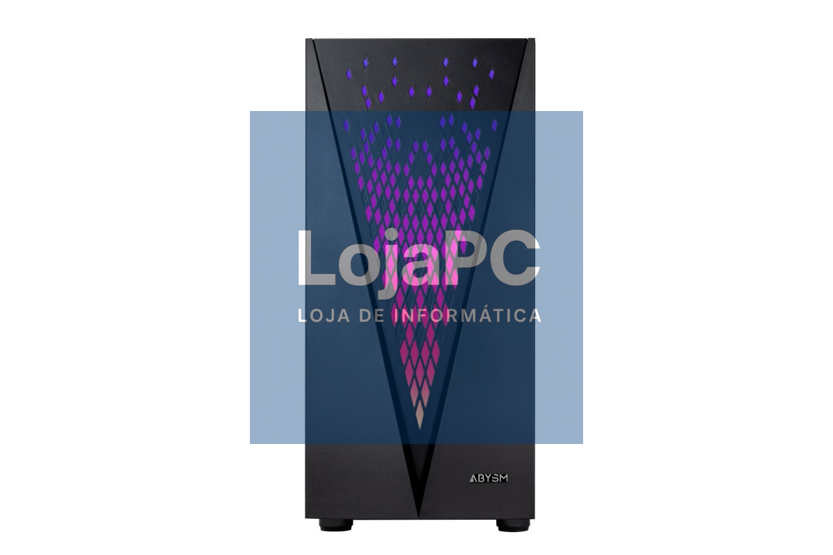 ABYSM Caixa DANUBE KOLPA- ATX Gaming - Vidro temperado, Preta 1xUSB 3.0+2 xUSB2.0 FAN 12CM ARGB