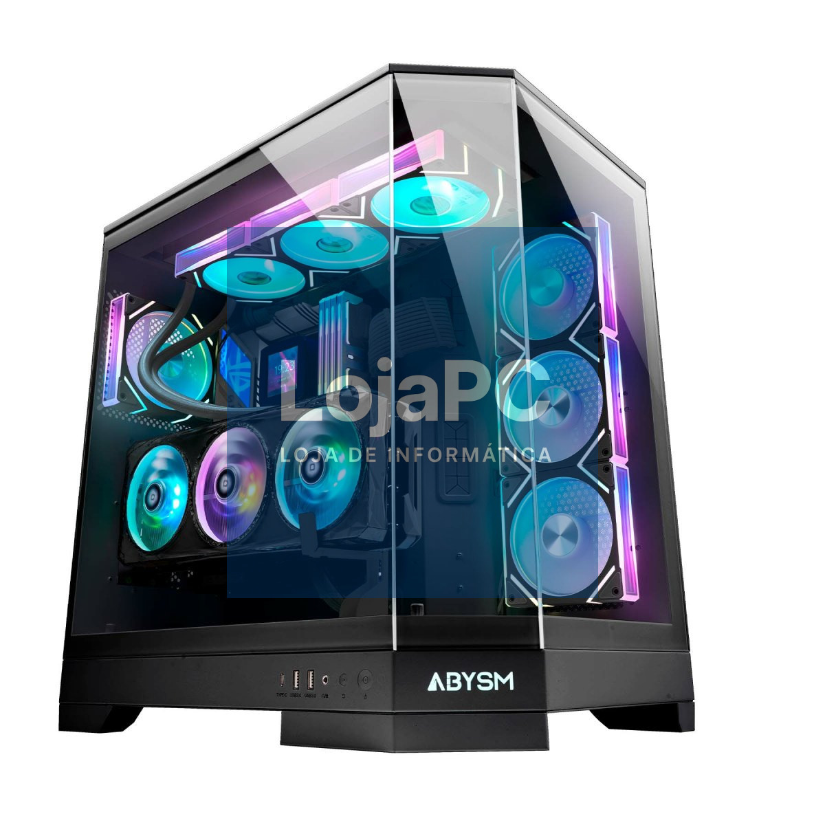 ABYSM Caixa E-ATX Danube SAVA H600 ARGB - Preto