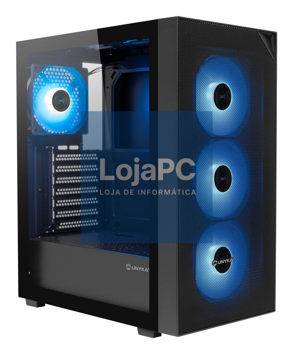 UNYKAch Caixa Revelat Compact Edition, Inclui Ventoinha 4 x 12CM ARGB - Preto