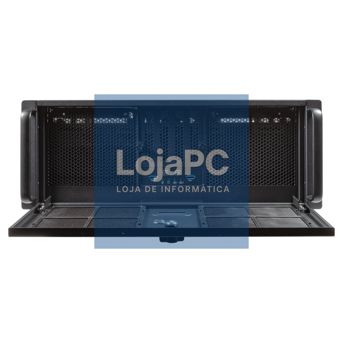 UNYKAch Caixa RACK UK4339H- 19" 4U - SILVER/ BLACK - 1*USB 3.0 + USB C . Admite refrigeração líquida 360