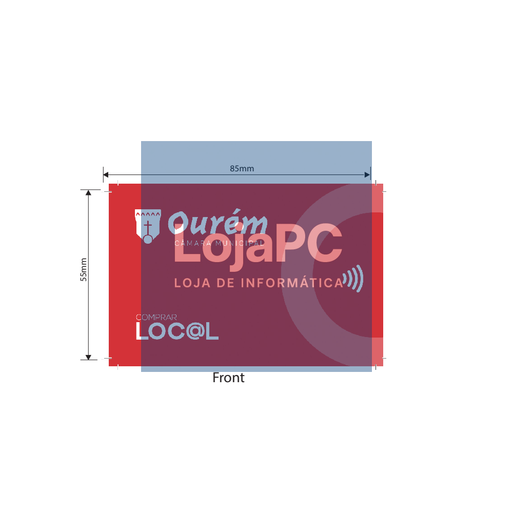 Personalização Cartões PVC Cor 2 Lados / Magneticos / NFC / RFID / 85 mm x 55 mm