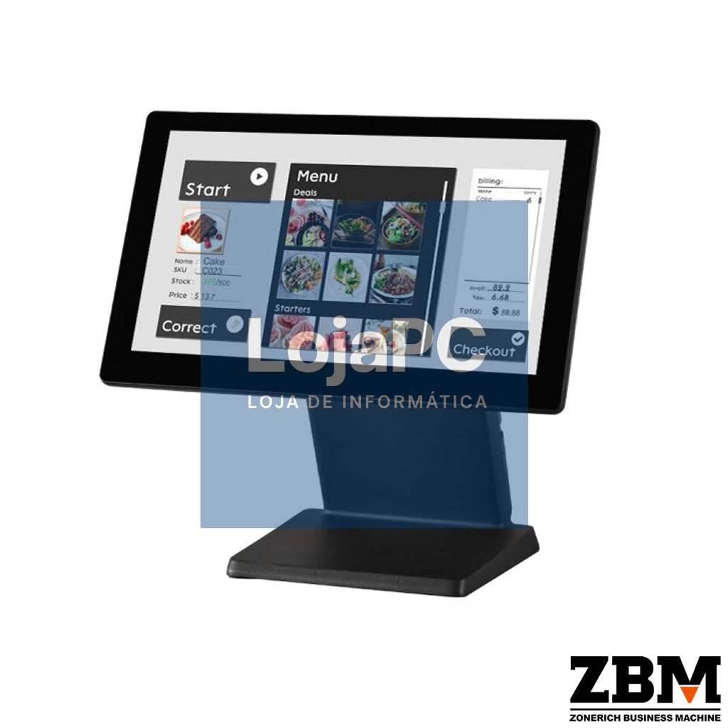 POS Zonerich ZQ-T9656 - Intel E3950 / DDR3 4GB / SSD 120GB / Touch 15.6"/ W11 PRO - Open Box - Garantia de 6 meses