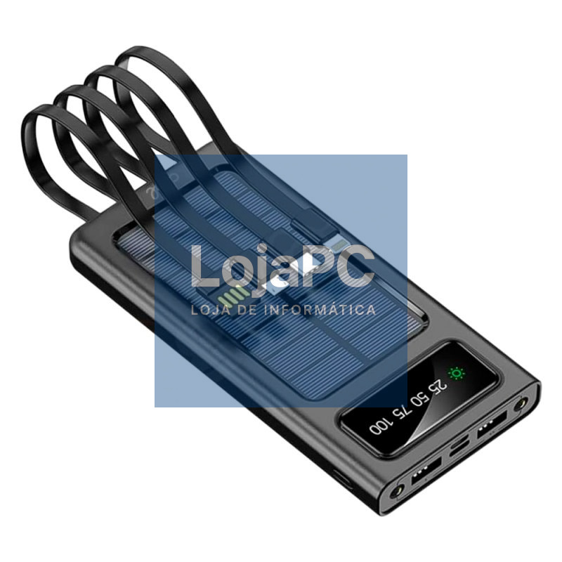 Bateria Externa Universal Power Bank 10.000 mAh + Panel Solar COOL (4 Conexiones)