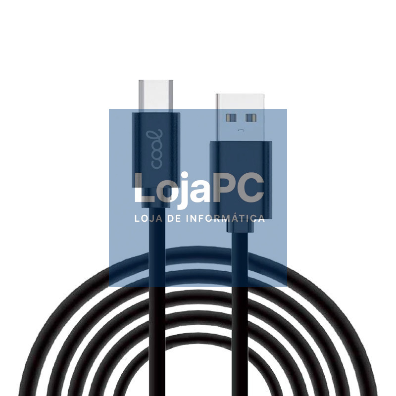 Cable USB Compatible COOL Universal TIPO-C (3 metros) Negro 2.4 Amp