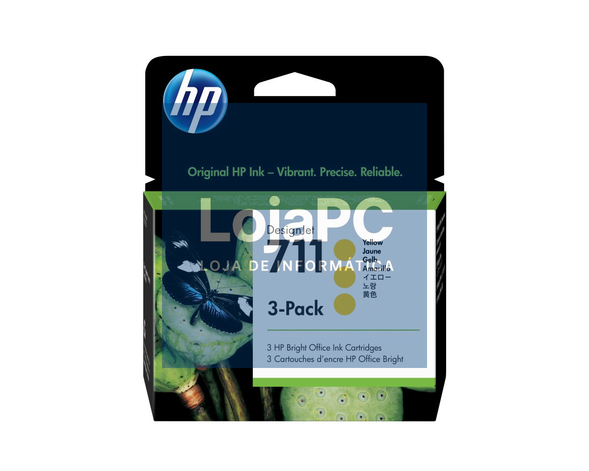 HP 711 original Ink cartridge CZ136A yellow standard capacity 3-pack