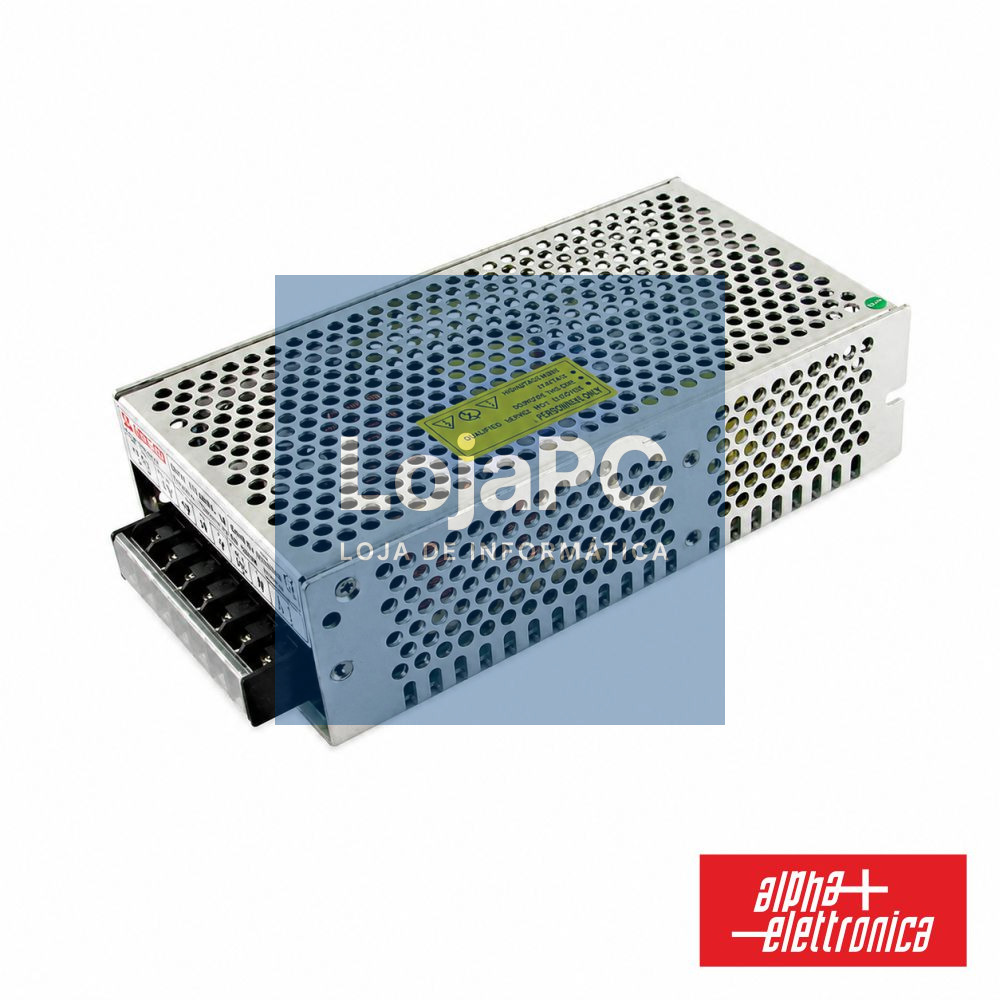 Fonte De Alimentação Industrial 12V 150W 12500mA PFC ALPHA