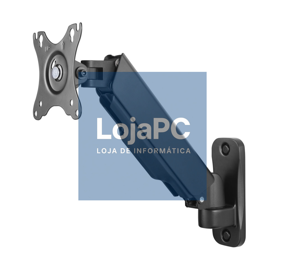 EWENT Suporte Parede para 1 Monitor até 34" com Amortecedor Pneumático, Flat até 9Kg e Curso até 7Kg, Max VESA 100x100