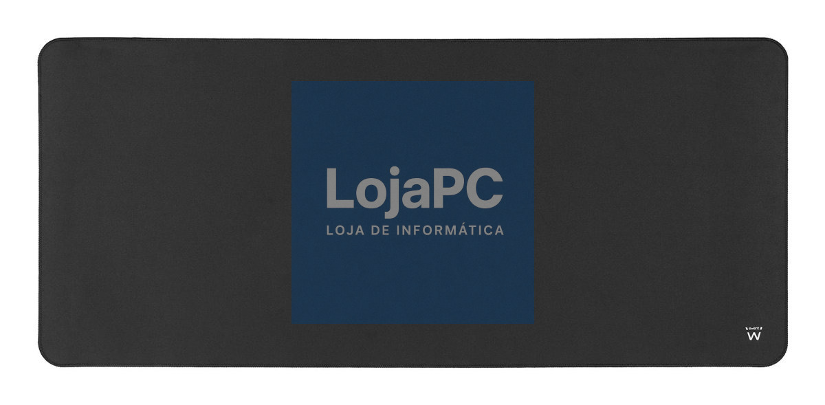 EWENT Tapete para Rato Extra-Large para Escritório/Gaming em Poliéster (Lycra), 900x400x3mm, anti-slip, Preto