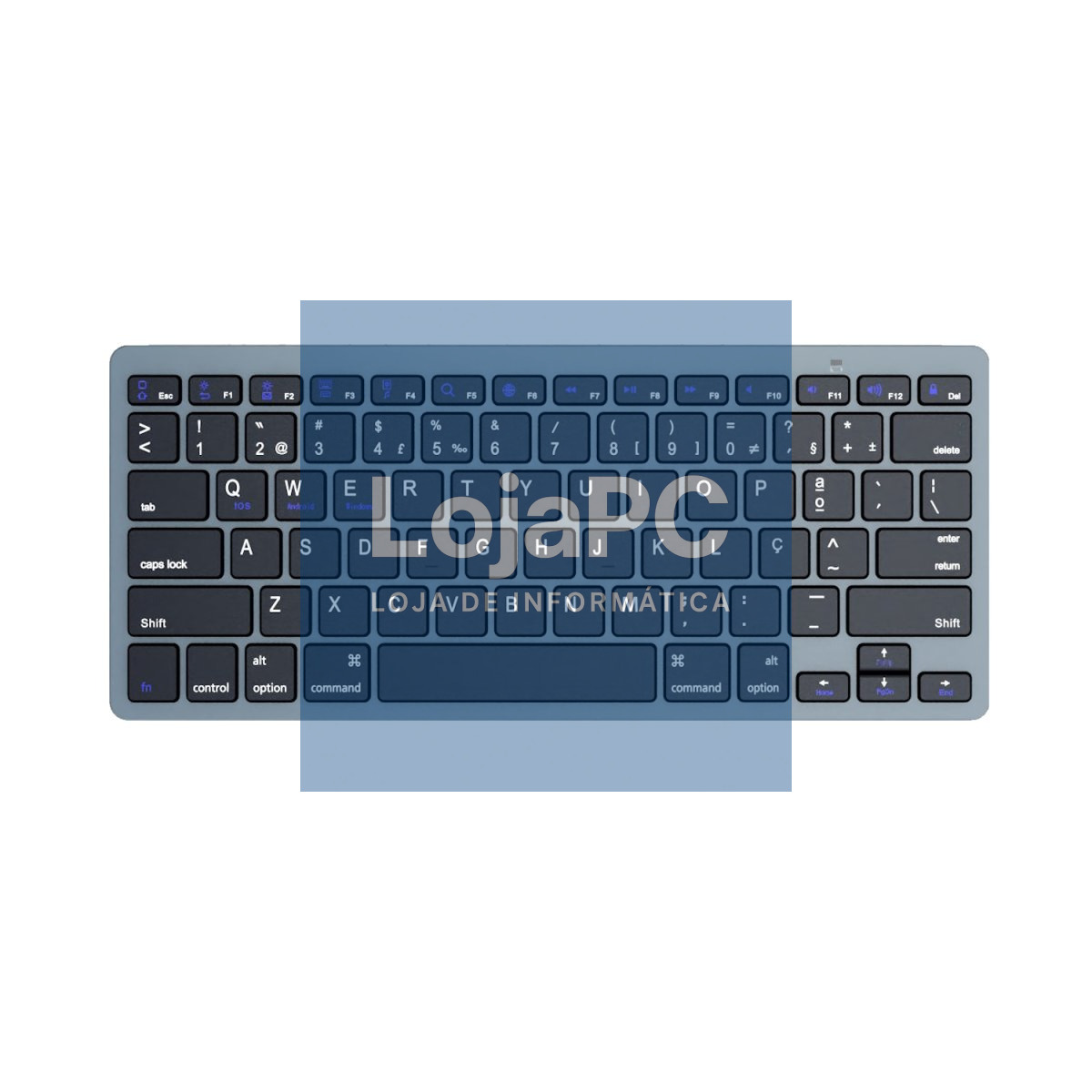 EWENT Teclado Bluetooth Universal iOS/Android/Win, ultra slim, cinza e preto