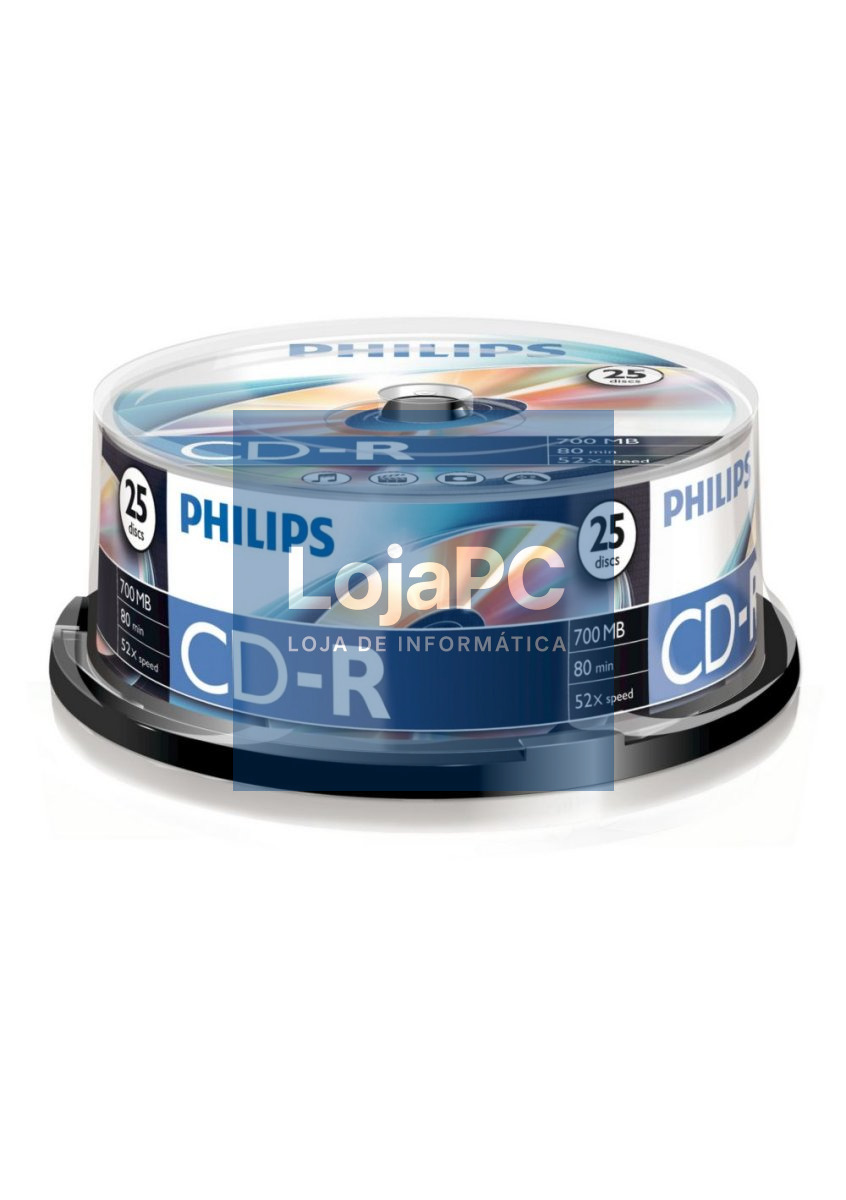 Philips CD-R 80Min 700MB 52x Cakebox (25 unidades)